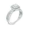 Thumbnail Image 1 of 1 CT. T.W. Princess-Cut Diamond Layered Frame Rope Bridal Set in 14K White Gold