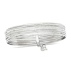 Thumbnail Image 0 of 11.0mm Diamond-Cut Multi-Row Slip-On Bangle with Heart Charm in 14K White Gold - 8.0"