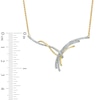 Thumbnail Image 2 of 1/4 CT. T.W. Diamond Crossover Ribbon Curved Bar Necklace in 10K Gold - 15.25"