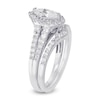 Thumbnail Image 1 of Marquise Lab-Created White Sapphire Frame Bridal Set in Sterling Silver