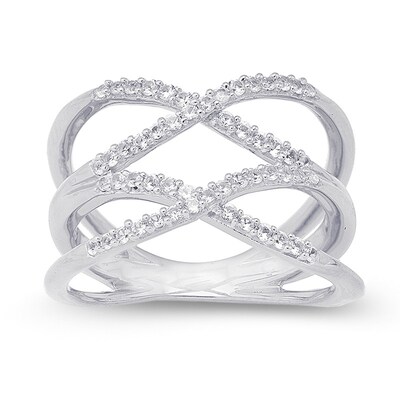 Maayra Silver Criss Cross Ring Adjustable Contemporary Party Ring Maayra Silver Criss Cross Ring Adjustable Contemporary Party Ring