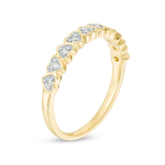 1/10 CT. T.w. Diamond Heart-Shaped Anniversary Band in 10K Gold