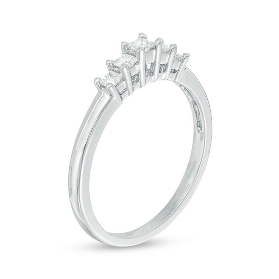 1/4 CT. T.w. Princess-Cut Diamond Five Stone Anniversary Band in 10K White Gold