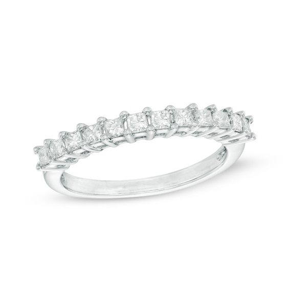 1/2 CT. T.w. Princess-Cut Diamond Anniversary Band in 10K White Gold
