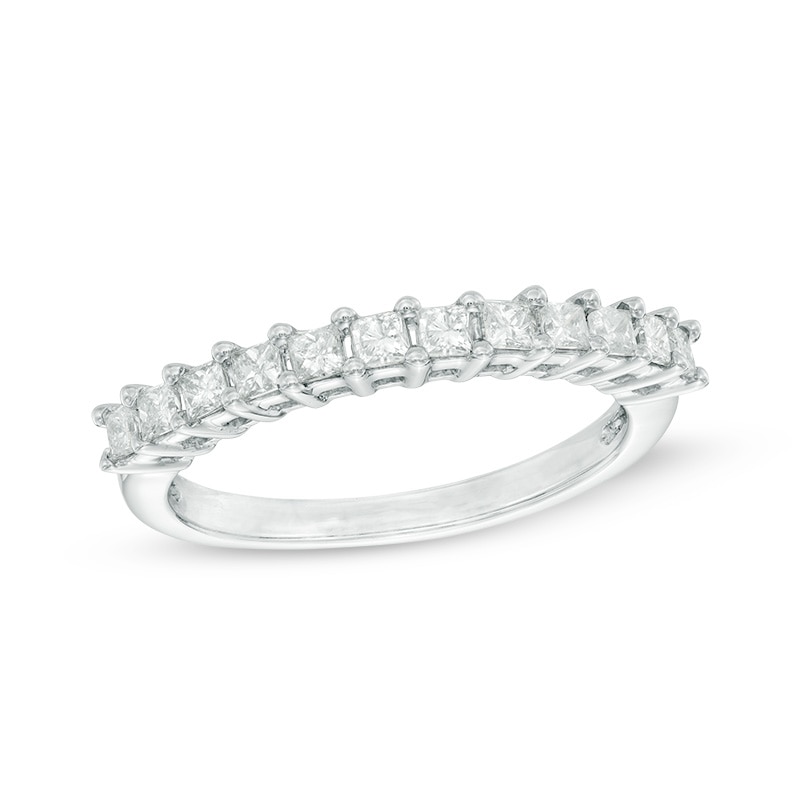 1/2 CT. T.W. Princess-Cut Diamond Anniversary Band in 10K White Gold