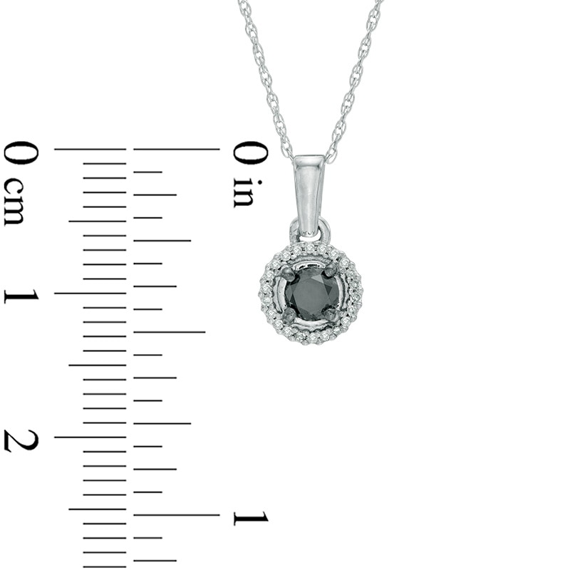 Main Image 2 of 3/4 CT. T.W. Enhanced Black and White Diamond Frame Pendant and Earrings Set in 10K White Gold
