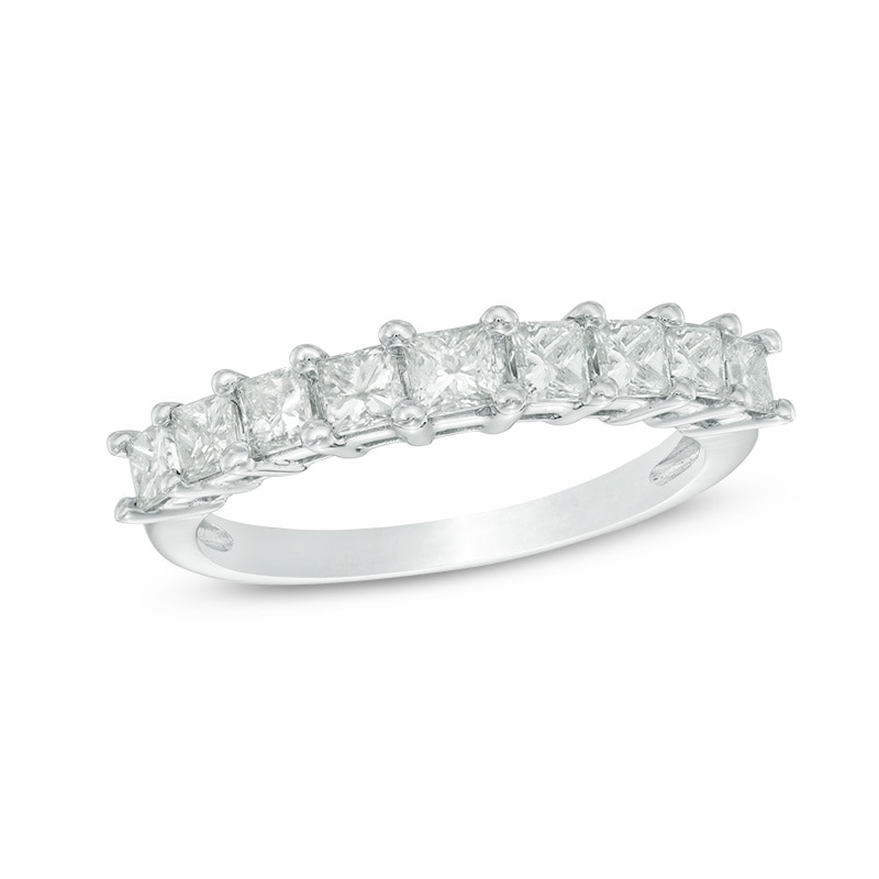 1 CT. T.W. Princess-Cut Diamond Anniversary Band in 10K White Gold