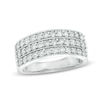 Thumbnail Image 0 of 1 CT. T.W. Diamond Vintage-Style Three Row Band in 14K White Gold