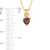 Thumbnail Image 2 of Heart-Shaped Garnet and Diamond Accent Pendant and Earrings Set in Sterling Silver with 18K Gold Plate