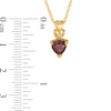 Thumbnail Image 1 of Heart-Shaped Garnet and Diamond Accent Pendant and Earrings Set in Sterling Silver with 18K Gold Plate