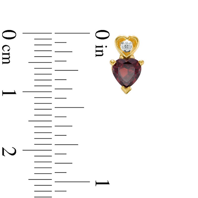 Heart-Shaped Garnet and Diamond Accent Pendant and Earrings Set in Sterling Silver with 18K Gold Plate