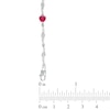 Thumbnail Image 2 of 5.0mm Heart-Shaped Lab-Created Ruby and Diamond Accent Station Bracelet in Sterling Silver - 7.25"