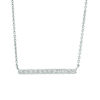 Thumbnail Image 1 of 1/4 CT. T.W. Diamond Horizontal Bar Necklace in 10K White Gold - 16.87"