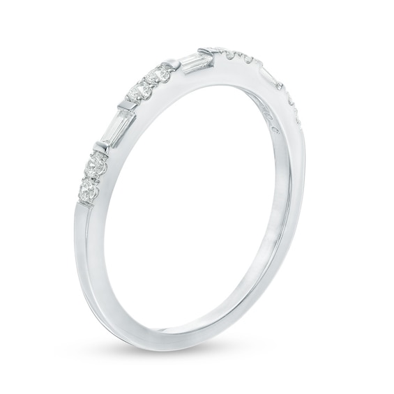 1/4 CT. T.w. Baguette and Round Diamond Anniversary Band in 14K White Gold