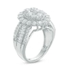 Thumbnail Image 2 of 3 CT. T.W. Baguette and Round Composite Diamond Oval Frame Engagement Ring in 14K White Gold
