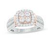 Thumbnail Image 1 of 1 CT. T.W. Cushion-Shaped Multi-Diamond Frame Engagement Ring in 14K Two-Tone Gold