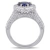Thumbnail Image 3 of 8.0mm Heart-Shaped Lab-Created Blue and White Sapphire Frame Ring in Sterling Silver