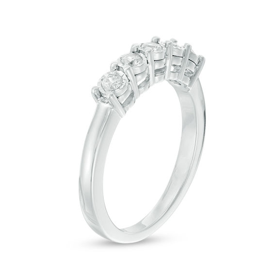 1/5 CT. T.w. Diamond Five Stone Anniversary Band in 10K White Gold
