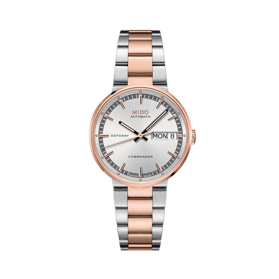 Ladies' MidoÂ® Commander II Automatic Two-Tone Watch with Silver-Tone Dial (Model: M014.230.22.031.00)
