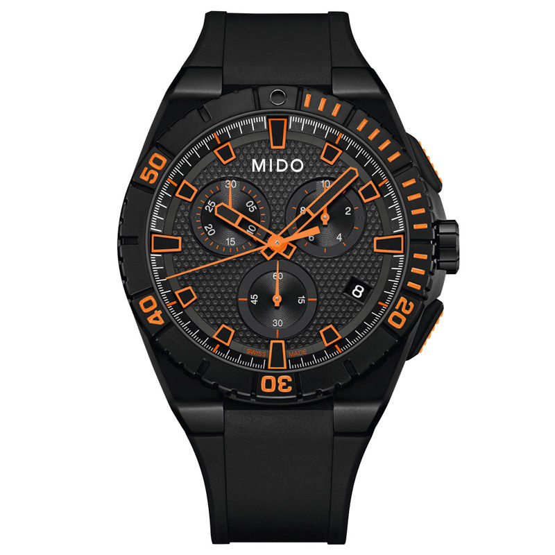 Main Image 1 of Men's MIDO® Ocean Star Chronograph Strap Watch with Black Dial (Model: M023.417.37.051.09)