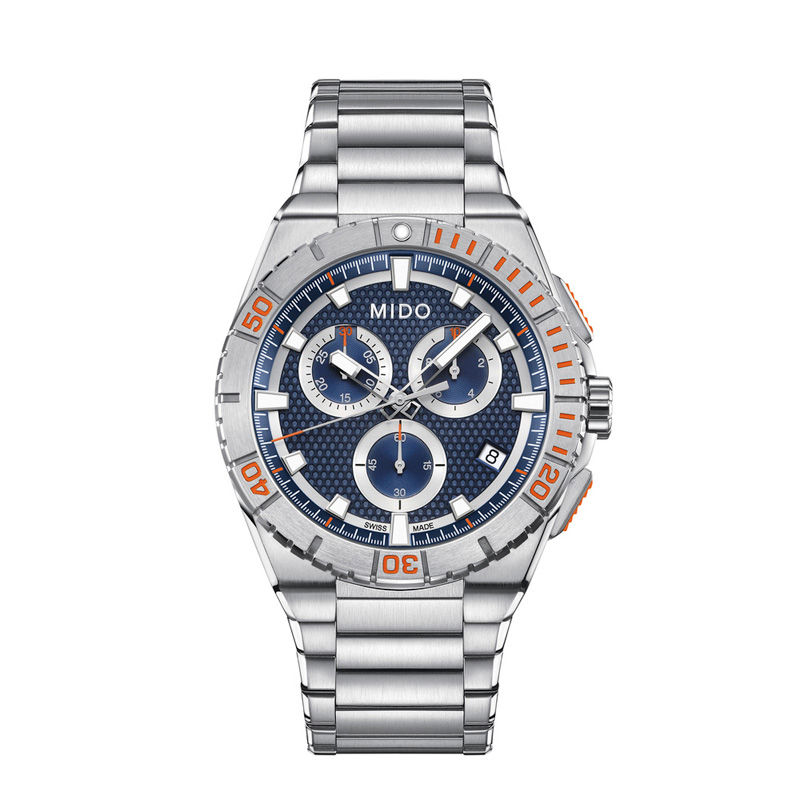 Men's MIDO® Ocean Star Chronograph Watch with Blue Dial (Model: M023.417.11.041.00)