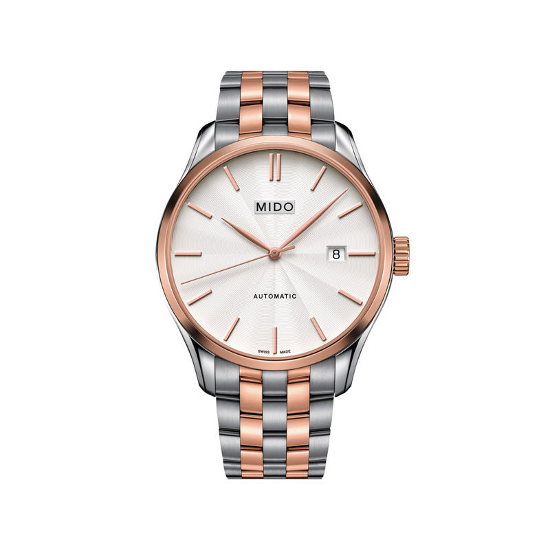 Men's MIDO® Belluna II Automatic Two-Tone Watch with White Dial (Model: M024.407.22.031.00)