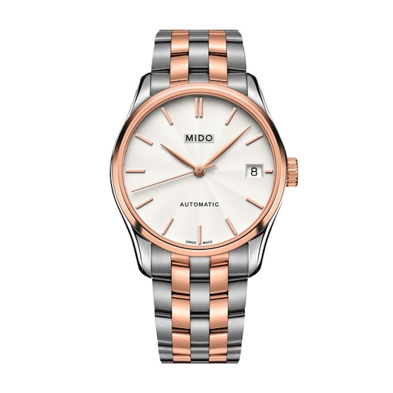 Ladies' Mido® Belluna II Automatic Two-Tone Watch with White Dial (Model: M024.207.22.031.00)