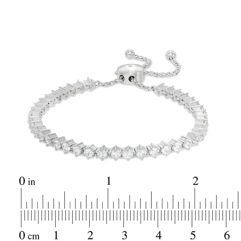 Lab-Created White Sapphire Bolo Bracelet in Sterling Silver - 9.0"