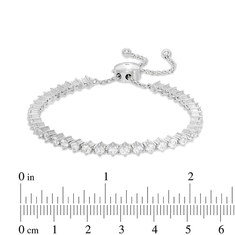 Main Image 2 of Lab-Created White Sapphire Bolo Bracelet in Sterling Silver - 9.0"