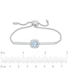 Thumbnail Image 1 of 7.0mm Cushion-Cut Lab-Created Blue Spinel and White Sapphire Frame Bolo Bracelet in Sterling Silver - 9.0"