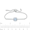 Thumbnail Image 2 of 7.0mm Cushion-Cut Lab-Created Blue Spinel and White Sapphire Frame Bolo Bracelet in Sterling Silver - 9.0"