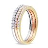 Thumbnail Image 2 of 5/8 CT. T.W. Diamond Stackable Three Band Set in Sterling Silver with Two-Tone Rhodium Plating