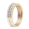 Thumbnail Image 1 of 5/8 CT. T.W. Diamond Stackable Three Band Set in Sterling Silver with Two-Tone Rhodium Plating