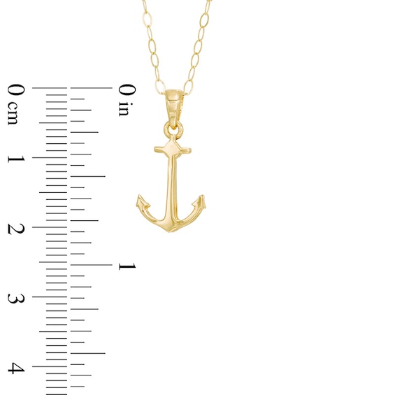 Anchor Pendant in 14K Gold
