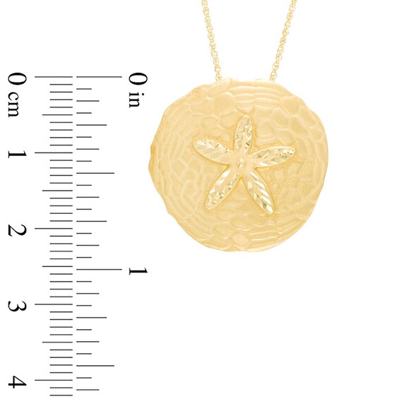 Diamond-Cut Sand Dollar Pendant in 14K Gold