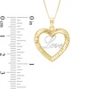 Thumbnail Image 1 of Diamond-Cut Heart with "Love" Pendant in 10K Two-Tone Gold
