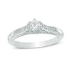 Thumbnail Image 1 of 4.0mm Lab-Created White Sapphire Three Stone Promise Ring in Sterling Silver