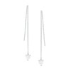 Thumbnail Image 1 of Heart-Shaped Lab-Created White Sapphire Chain Drop Earrings in Sterling Silver