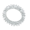 Thumbnail Image 2 of 4.0mm Heart-Shaped Lab-Created White Sapphire Eternity Band in Sterling Silver