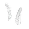 Thumbnail Image 1 of Journey Marquise Lab-Created White Sapphire Crawler Earrings in Sterling Silver