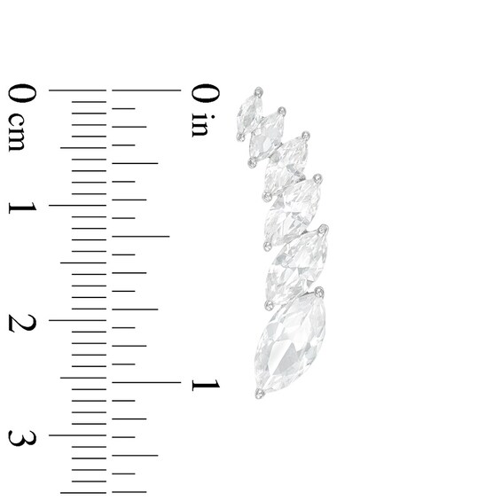 Journey Marquise Lab-Created White Sapphire Crawler Earrings in Sterling Silver