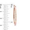 Thumbnail Image 2 of Lab-Created Pink Opal Hoop Earrings in Sterling Silver with 18K Rose Gold Plate
