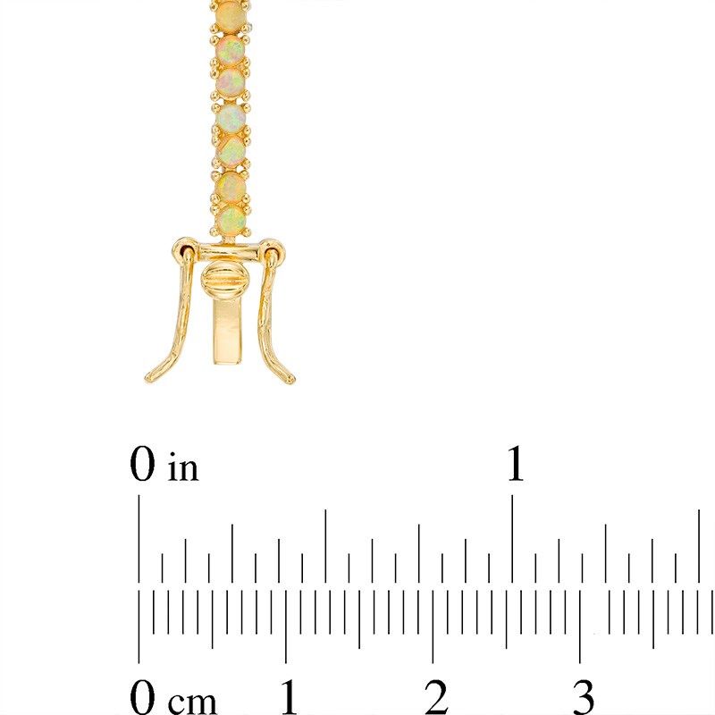 Main Image 2 of Lab-Created Opal Line Bracelet in Sterling Silver with 18K Gold Plate - 7.25"