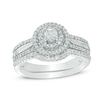 Thumbnail Image 1 of 1/2 CT. T.W. Diamond Double Frame Bridal Set in 10K White Gold