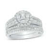 Thumbnail Image 0 of 1-1/6 CT. T.W. Multi-Diamond Frame Bridal Set in 10K White Gold