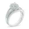 Thumbnail Image 2 of 1/2 CT. T.W. Composite Diamond Double Frame Split Shank Bridal Set in 10K White Gold