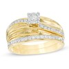 Thumbnail Image 1 of 1/5 CT. T.W. Diamond Slant Bridal Set in 10K Gold