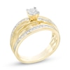 Thumbnail Image 2 of 1/5 CT. T.W. Diamond Slant Bridal Set in 10K Gold