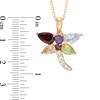 Thumbnail Image 2 of Multi-Gemstone Dragonfly Pendant in Sterling Silver with 18K Gold Plate