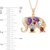 Thumbnail Image 1 of Multi-Gemstone Elephant Pendant in Sterling Silver with 18K Gold Plate